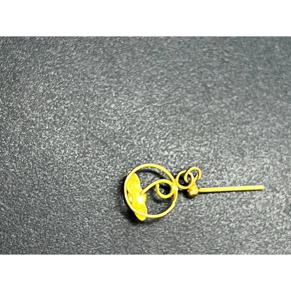 Black Hills Gold RGC 14K Vintage Marked Rose Flower Dangle Petite Earrings
